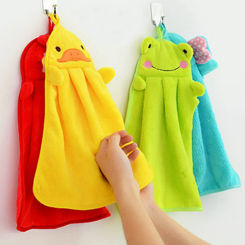Hot Baby Hand Towel Soft Children's Cartoon Animal Hanging Wipe Bath Face Towel Baby Hand Towels Cartoon Hanging Bath Towel