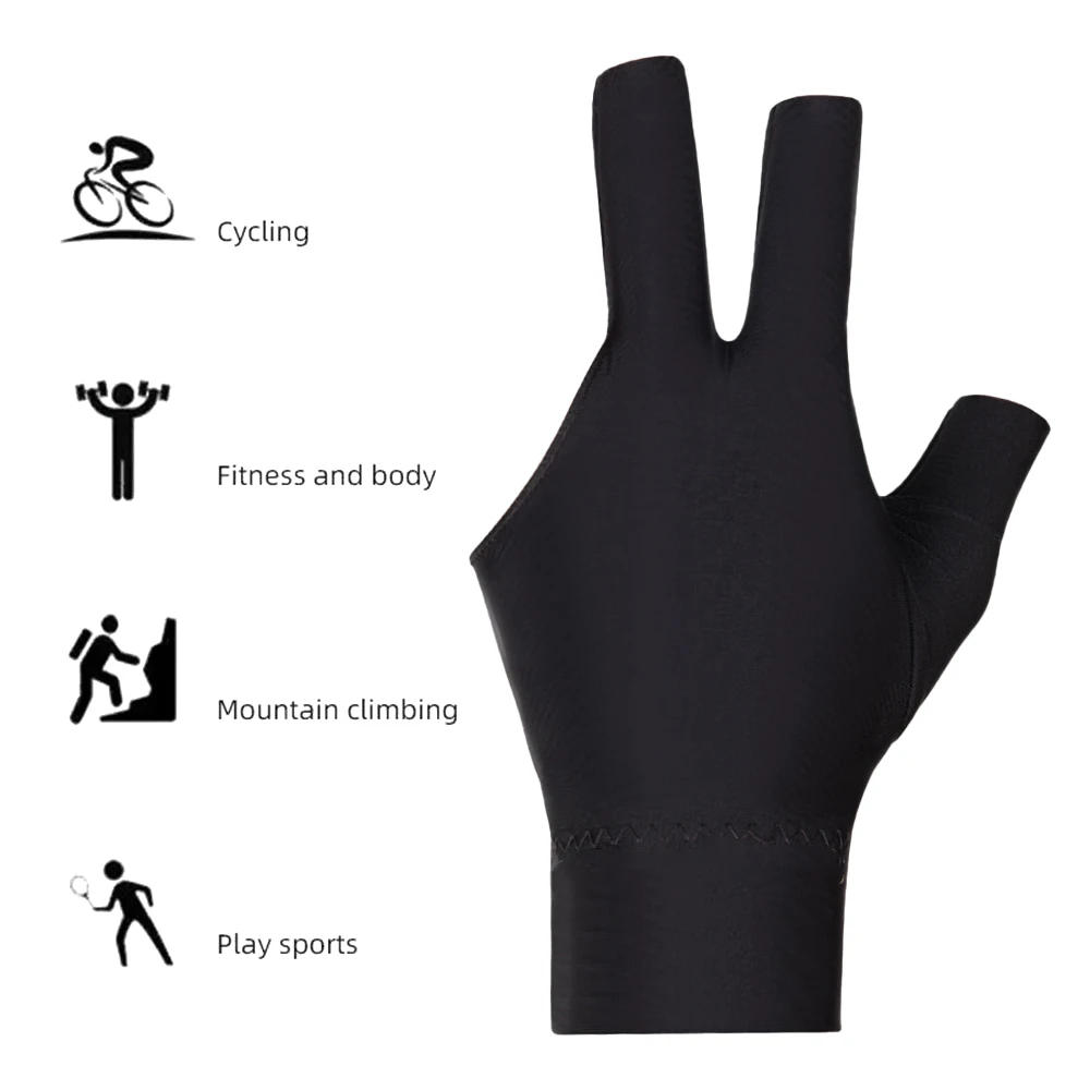 Description Picture 4 of itemBilliard Pool Gloves for Men and Women, Left Hand, 3 Finger, Splicing Process, Snooker Cue Sport Glove, Popular Sizes, 1Pc