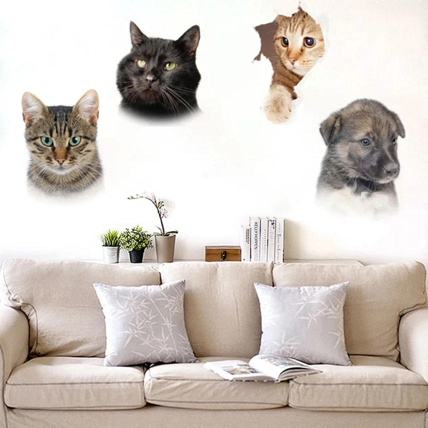 Description Picture 2 of item3D Cute Cat Toilet Sticker Bathroom Toilet Cover Sticker Wall Stickers Animal Wc Accessories For Home Bathroom Decor наклейки