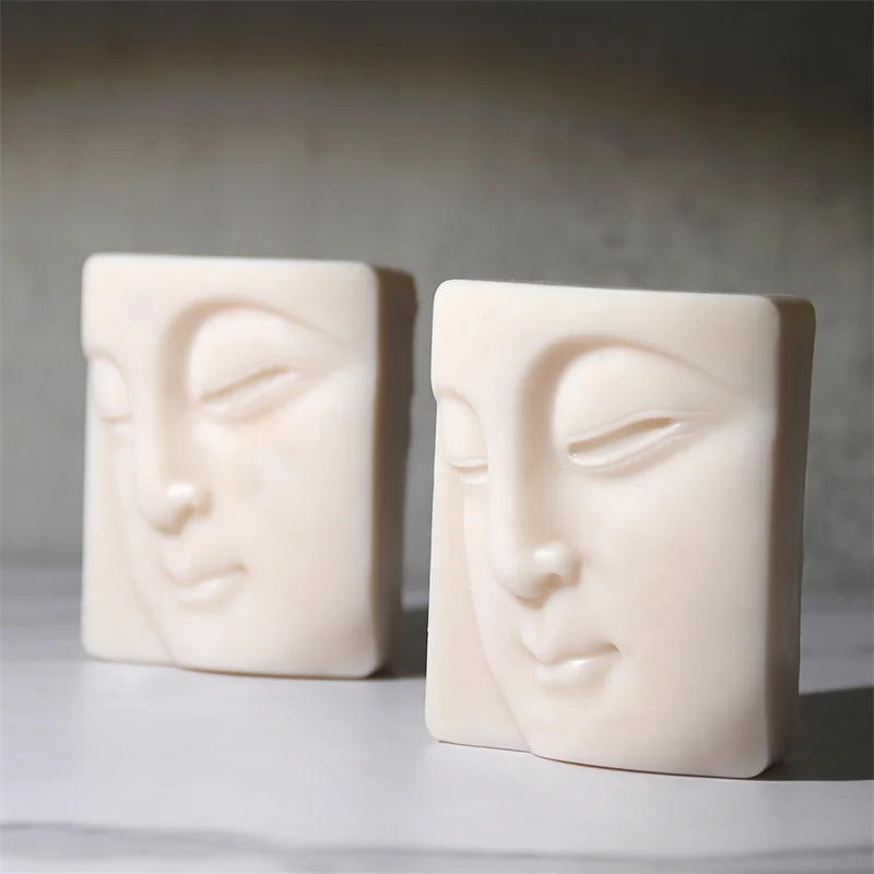 Description Picture 3 of itemBuddha's Face Silicone Soap Mold Handmade Candle Soap Making Supplies DIY Plaster Resin Candle Material Kit Cake Baking Tools