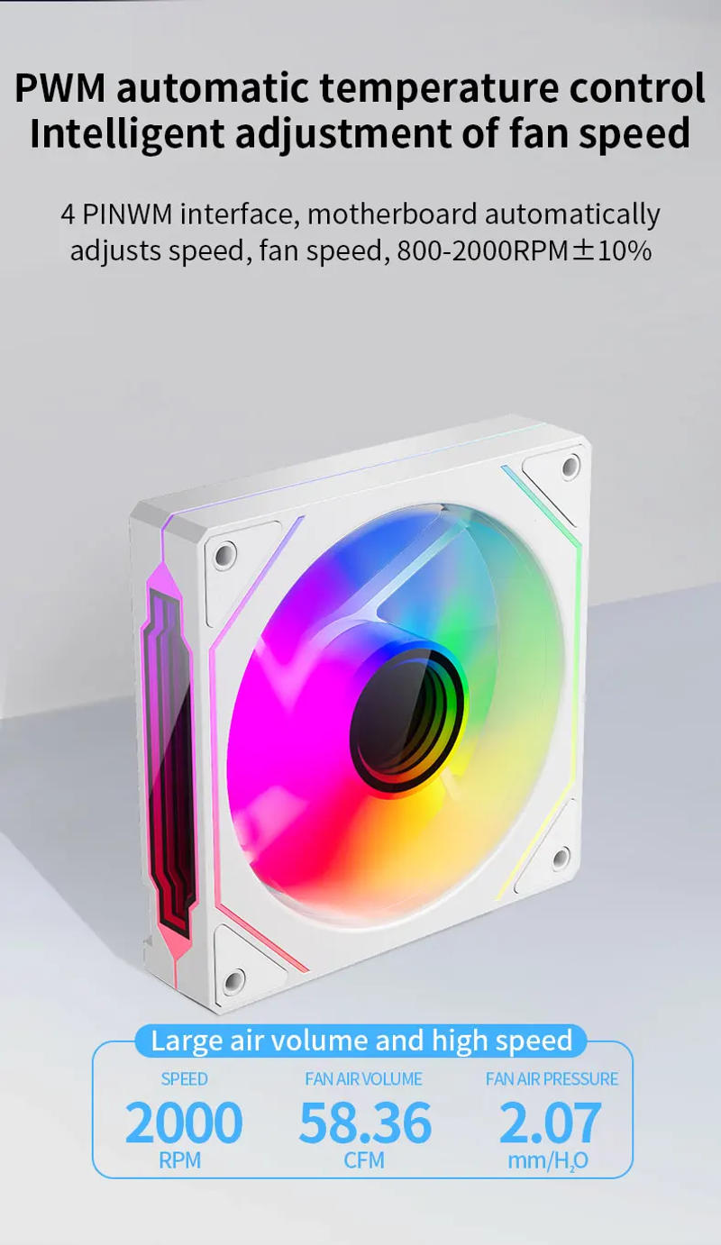 Description Picture 6 of itemTEUCER Prism4 Pro ARGB Fan 120mm PC Case Fan Kit 4pin PWM CPU Cooling Fans 3pin 5v RGB 12cm Gaming Computer Fan