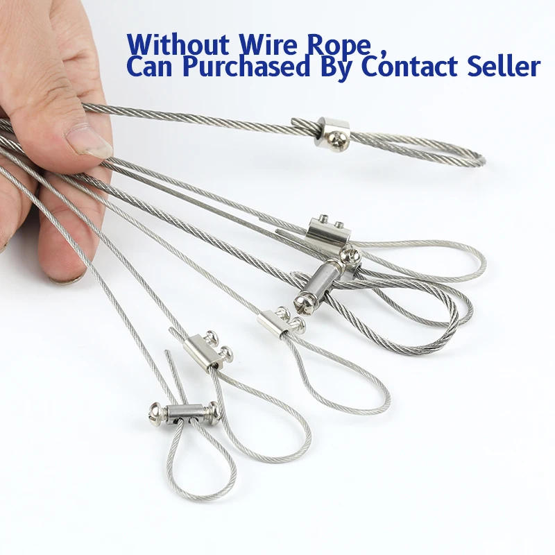 Description Picture 5 of item10PCS Nickel Plated Metal Adjustable Screw Clip Clamp Fastener Fixture Sling Fixing Accessories for 1.5/2/3mm Wire Rope Cable