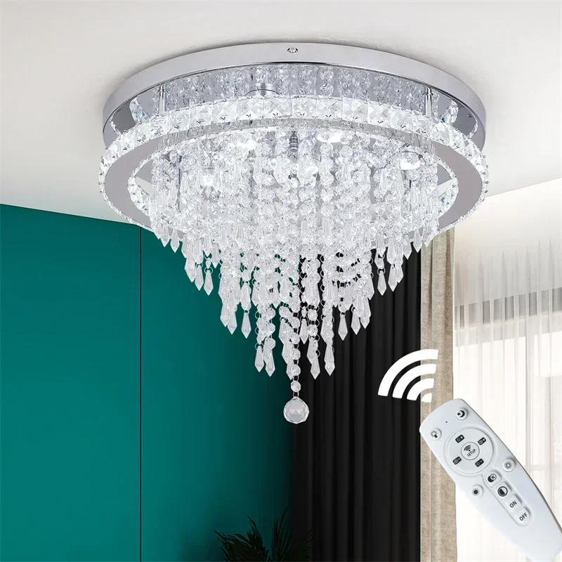 Description Picture 4 of itemCross Border Modern Minimalist Circular Crystal Chandelier Living Room Restaurant Corridor High-end Home Decor Lighting Fixtures