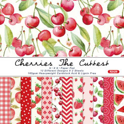 Panalisacraft 24 sheets 6"X6" Cute Lovely Fruits Scrapbook paper Scrapbooking patterned paper pack DIY craft Background paper