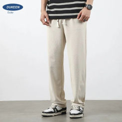 EN American Straight Tube Vertical Pattern Casual Spring Summer, Loose And Sagging Wide Leg For Men In Long Pants