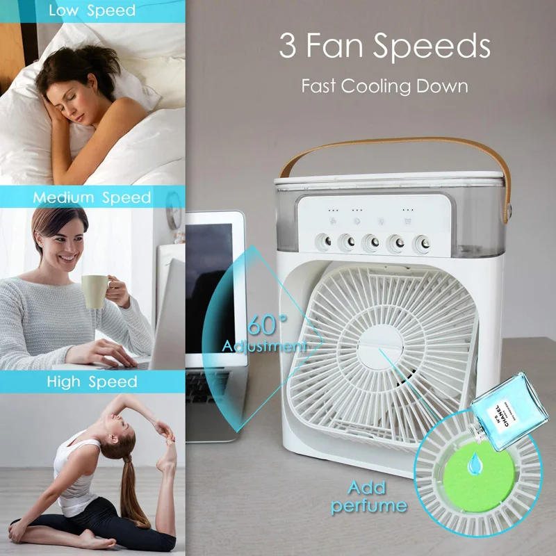 Description Picture 4 of itemPortable 5-Hole Mist Fan USB Humidifier Multipurpose Desktop Air Cooler with Spray Function for Home Office Hotel & Outdoor Use