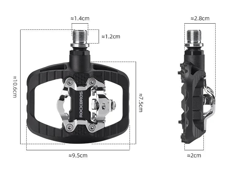 Description Picture 4 of itemROCKBROS MTB Bicycle Pedals 2 In 1 Flat/Lock Pedal Mountain Bike Non-Slip Labor Saving Nylon Pedals Waterproof Sealed Bearing