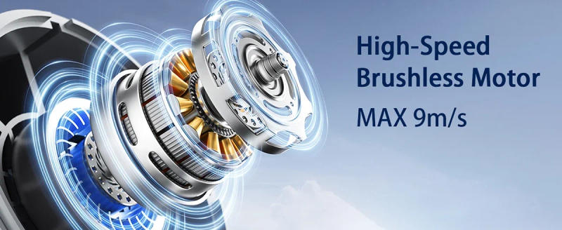 Description Picture 3 of itemPortable Handheld Fan 100 Speeds Adjustable Turbo 10000MAH Battery Fans LED Display Rechargeable Ice Cooling Personal Fan 2025