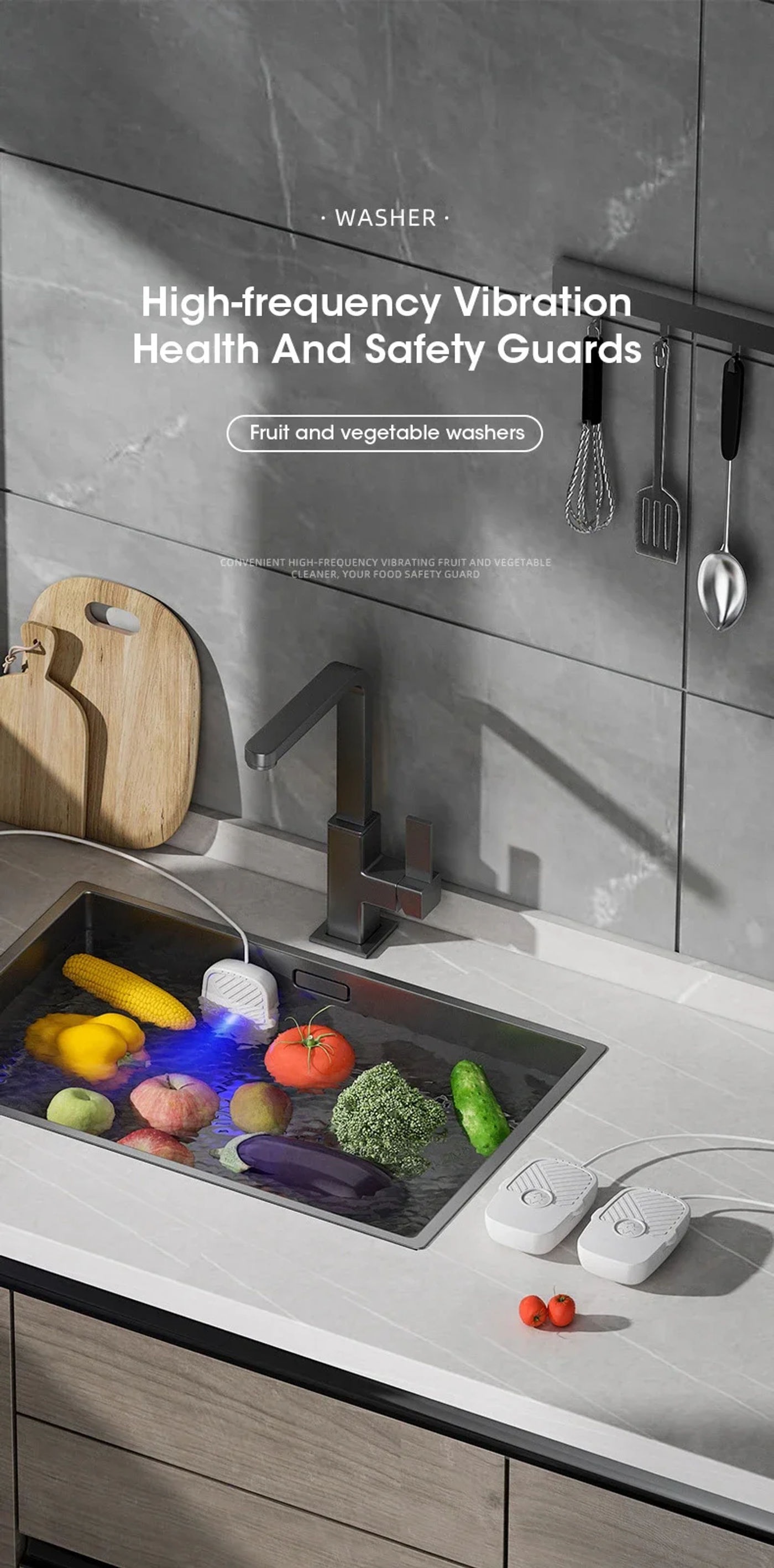 Description Picture 2 of itemFruit Vegetable Washers Portable Cleaning Machine Ultrasonic Washing IPX7 Waterproof Multifunctional Machine Cleaner For Kitchen
