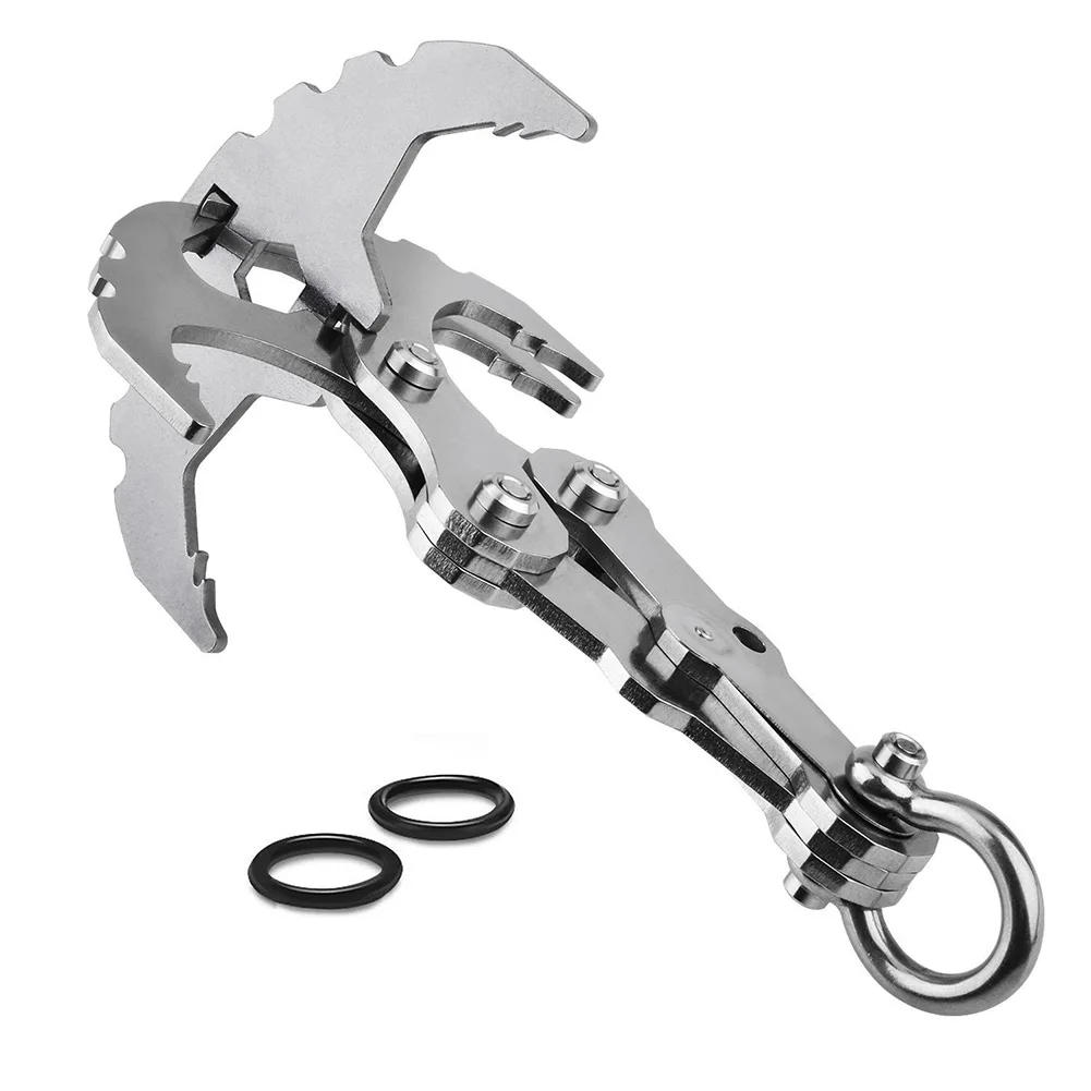 Description Picture 4 of itemStainless Steel Survival Folding Grappling Hook Multifunctional Outdoor Climbing Claw Carabiner Travel Rescue Tool Climbing Tool