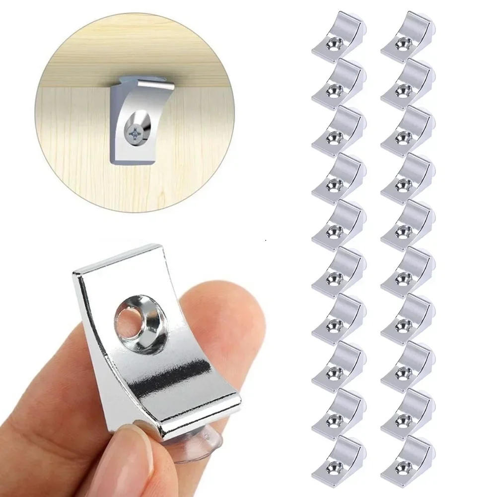 Description Picture 3 of item20Pcs Right Angle Glass Shelf Suction Cup Fixing Support Clip Bracket Clamp Holder For Board Cabinets Wardrobes Furniture