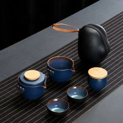 Customize Chinese Kung Fu Teaset Ceramic Portable Teapot Set Travel Gaiwan Tea Cups of Ceremony Teacup Fine Hand Pot