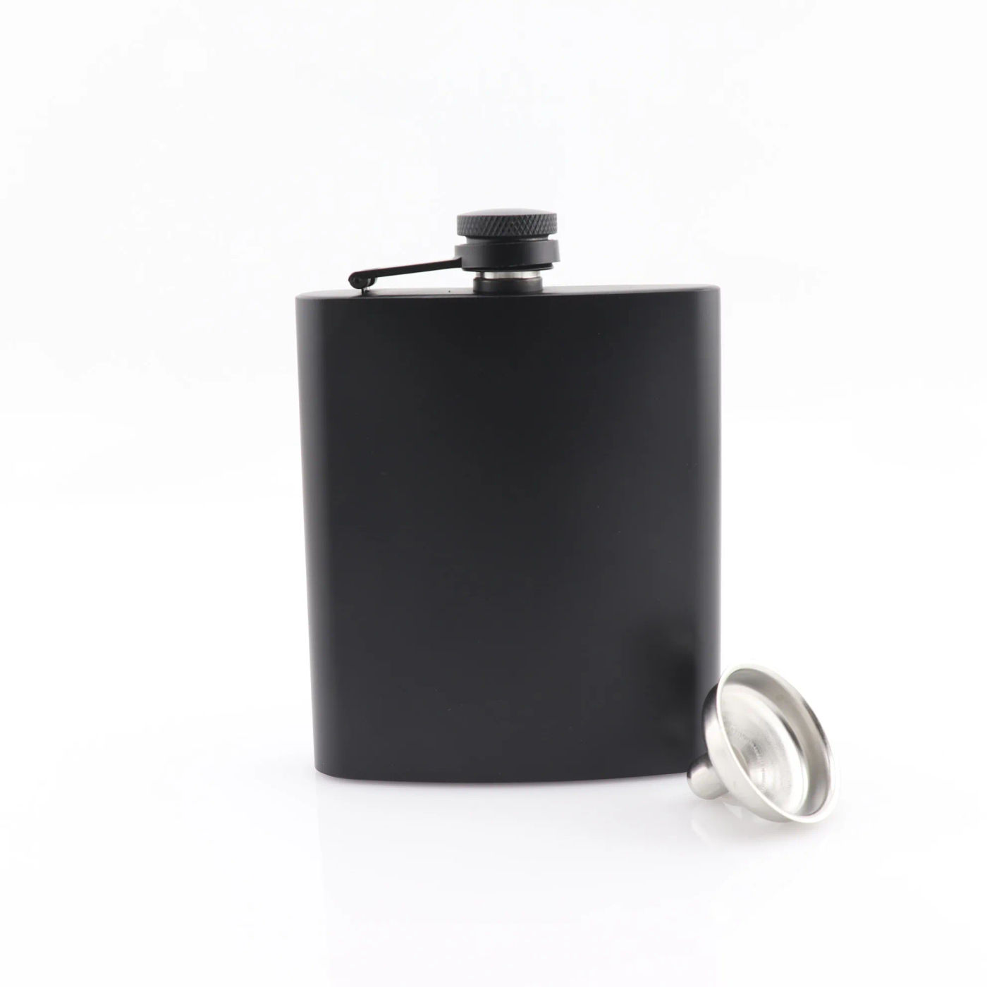 Description Picture 5 of item6oz/7oz/8oz/9oz/10oz/12oz Matte Black Hip Flask Leak-proof Stainless Steel Whiskey Flask With Funnel for Outdoor Camping