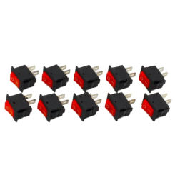 10pcs/lot RED 10*15mm SPST 2PIN ON/OFF G125 Boat Rocker Switch 3A/250V Car Dash Dashboard Truck RV ATV Home
