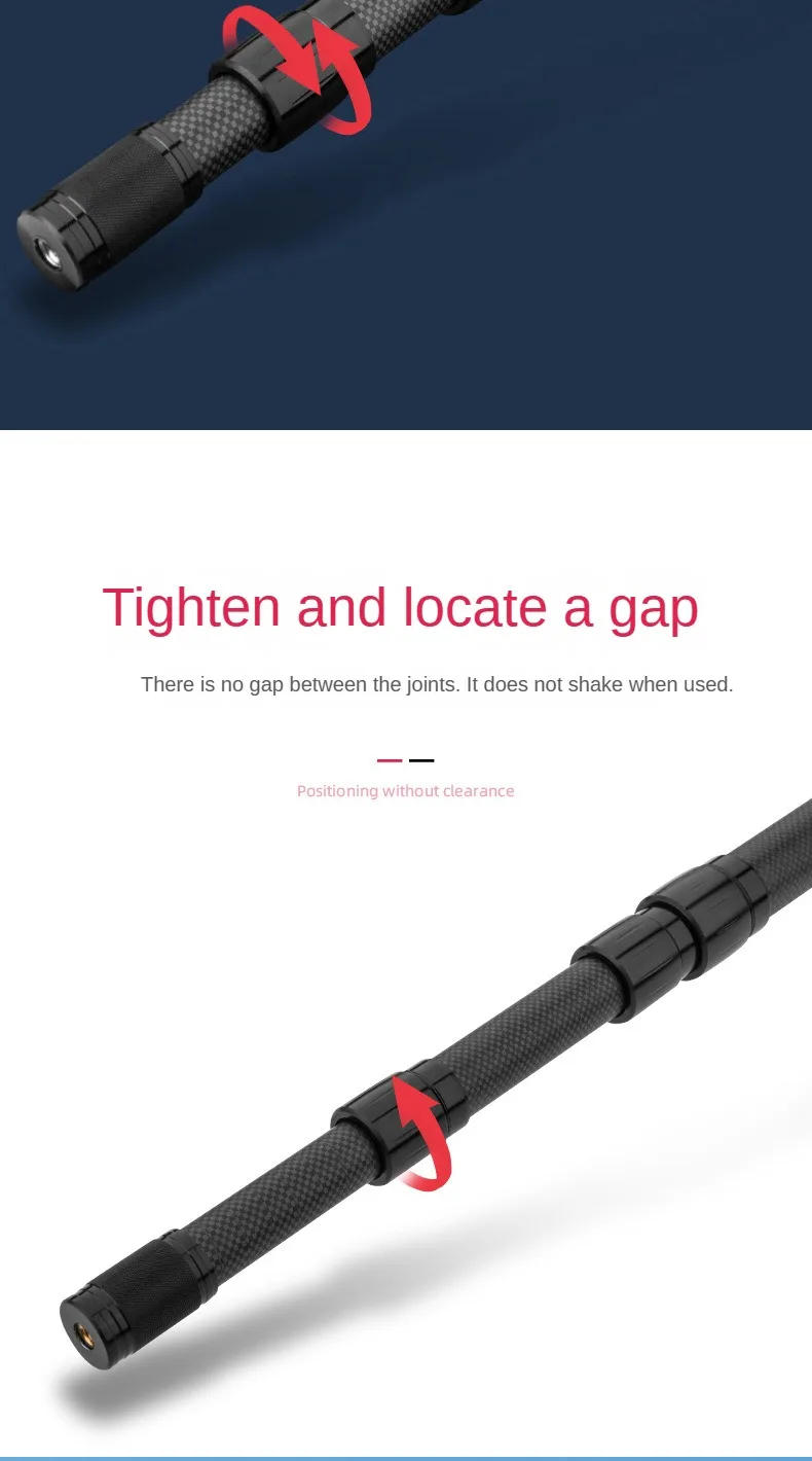 Description Picture 6 of item1.3-2.1M Canopy Pole Carbon Free Position Telescopic Tent Support Pole Outdoor Short Carbon Fiber Fishing Net Pole Accessories
