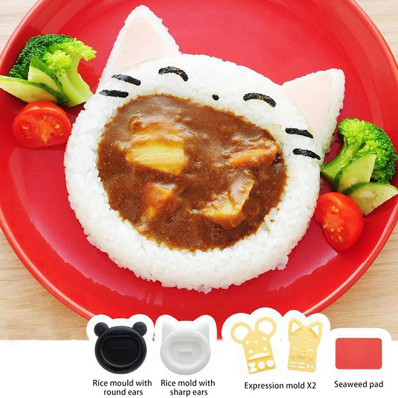 Description Picture 2 of item1Pcs Cute Cartoon Cat Bear Sushi Nori Rice Mold Decor Cutter Bento Maker Sandwich DIY Tool Kitchen Accessorie