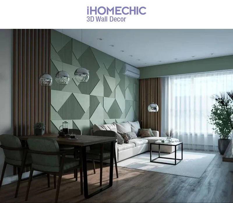 Description Picture 2 of item12pcs 50cm wall renovation 3D Stereo Wall Panel Diamond Not self-adhesive tile 3D wall sticker living room Bathroom wall paper