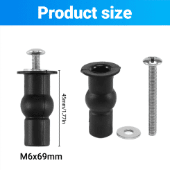 Toilet Seat TOP FIX Seat Hinge Hole Fixings Well Nut Screw Rubber Back to Wall Pair