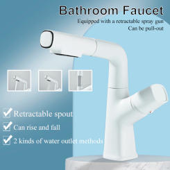 Waterfall Bathroom Basin Faucet Stream Sprayer Hot Cold Water Mixer Lift Up Down Wash Tap For Bathroom