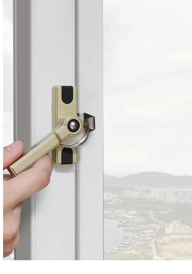 Description Picture 2 of item2pcs Aluminum Alloy Window Lock Left and Right Bidirectional Doors and Windows Handle Buckle Sliding Window Security Locks