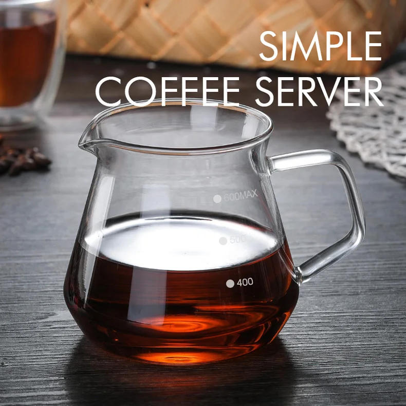 Description Picture 3 of item400ml 600ml Coffee Server Pour Over Glass Range Dripper 01 02  Heat Resistant Coffee Kettle Brewer Drip Coffee Share Pot