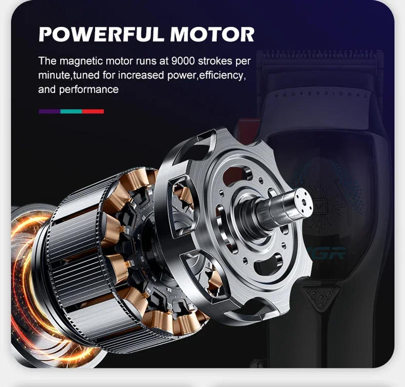 Description Picture 5 of itemVGR Trimmer Professional Hair Clipper Adjustable Haircut Machine 9000 RPM Hair Clipper Magnetic Motor Hair Trimmer for Men V-647