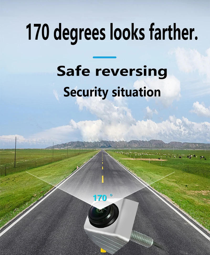 Description Picture 2 of itemCar rearview camera CCD/CVBS 1080P Full HD reversing image camera 170 wide-angle night vision fisheye lens car reversing camera