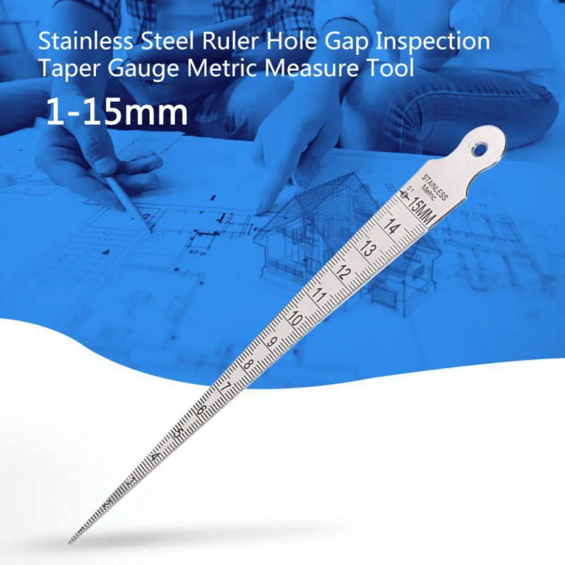 Description Picture 6 of itemGauge Feeler Gap Hole Measuring Tool 1-15mm Stainless Steel Taper Double Side Wedge Feeler Hole Gap Taper Aperture Scale Gauges