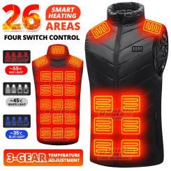 26 Areas Self Heating Vest Men's Heating Jacket Thermal Women's USB Heated Vest Warm Sport Vest Heating Clothing Fishing Hiking
