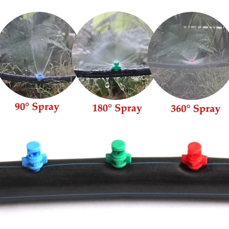 Description Picture 5 of item50pcs 90/180/360° Angle Simple Refraction Sprinkler Nozzle Head Garden Greenhouse Flower Tree Irrigation Misting Nozzle