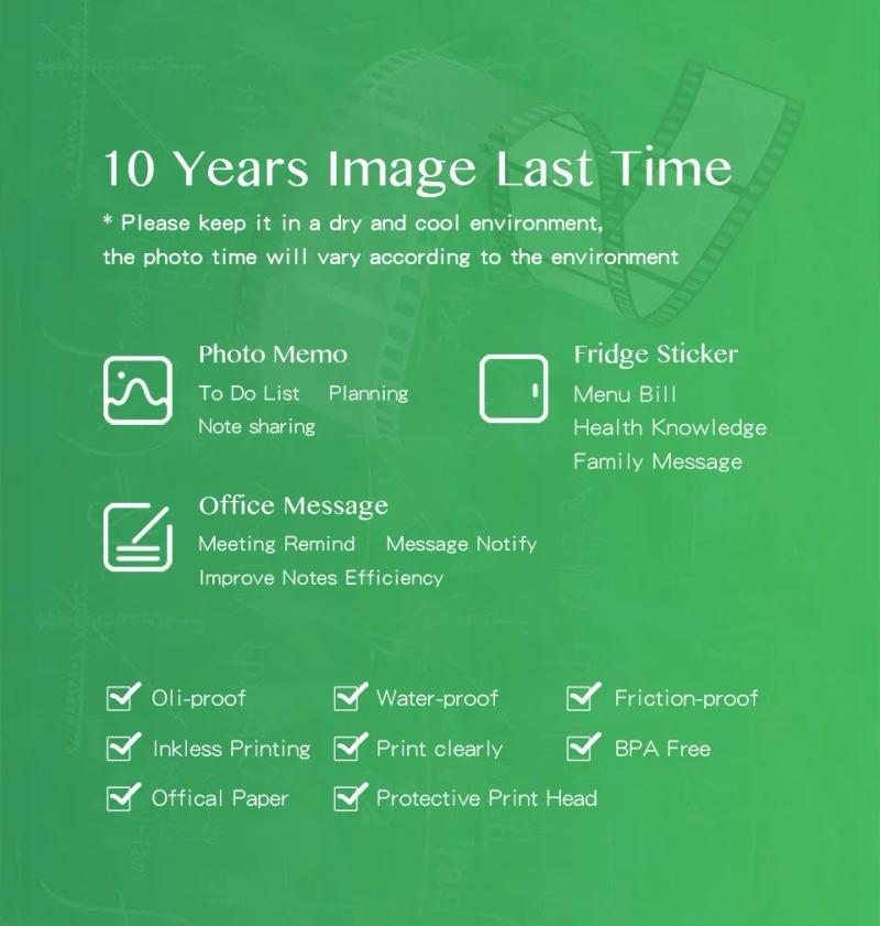 Description Picture 2 of itemThermal Paper HD Mini Labels Sticker Colors Photo Papers 56mm Rolls For PeriPage Paperang Meow Phomemo Niimbot Portable Printer