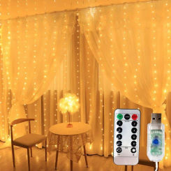 LED Curtain Lights Fairy String Lights Festival Lighting Rainbow Window Lamp Home Bedroom Wedding Party Christmas Decoration