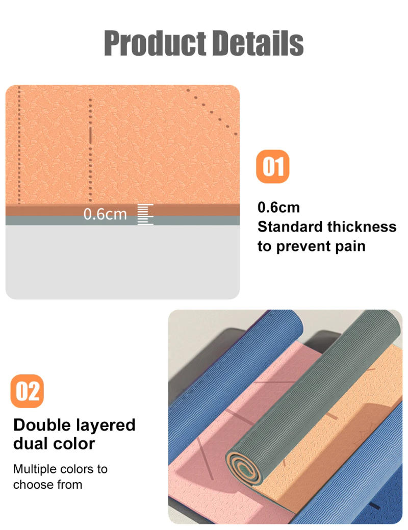 Description Picture 6 of itemWESTTUNE Yoga Mat Non Slip, Eco Friendly Pilates Fitness Mats Anti-Tear Exercise Yoga Mat with Carrying Strap and Bag for Women