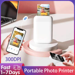Liene Photo Printer No Ink Colorful Photo Printer Mini Portable 3inch Printer Paper With Sticker For Christmas Gifts