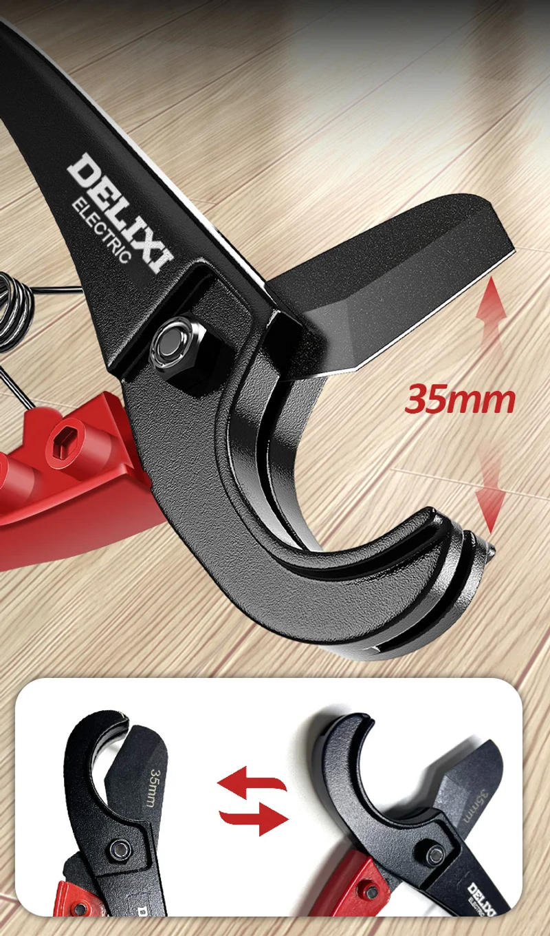 Description Picture 6 of itemDELIXI ELECTRIC Pipe Cutter,Pipe Scissors SK5 Material Ratchet Cutter PVC/PU/PP/PE Hose Cutting Hand Tool,for Plumber,Homeowners