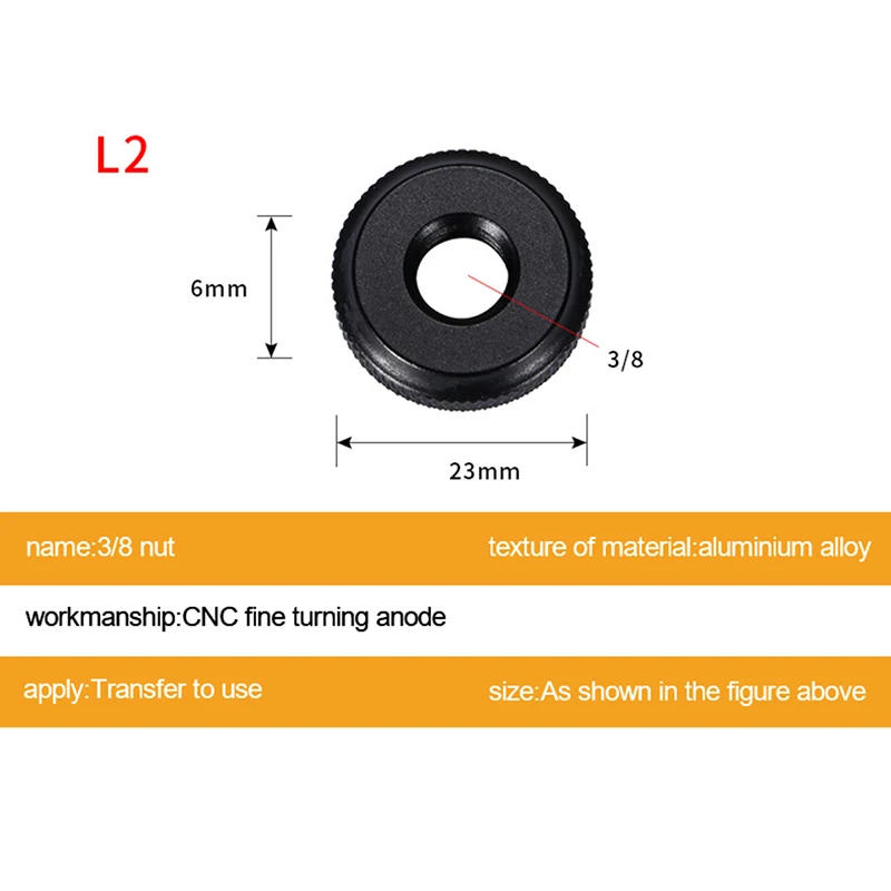 Description Picture 3 of itemCamera Screw 1/4 3/8 5/8 Screw Nut Hot Shoe Seat Lock Knob Flash Stand Tripod Ballhead Mount Adapter Photography Accessories