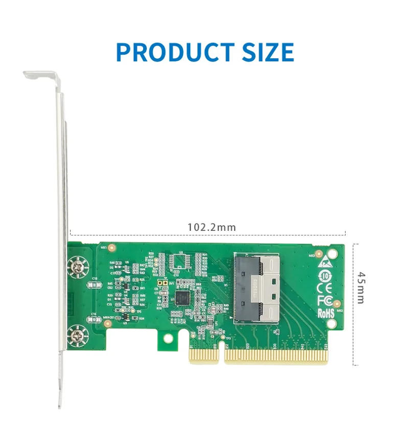 Description Picture 6 of itemPCIe4.0 x8 to SlimSAS SFF-8654 x8  NVMe adapter