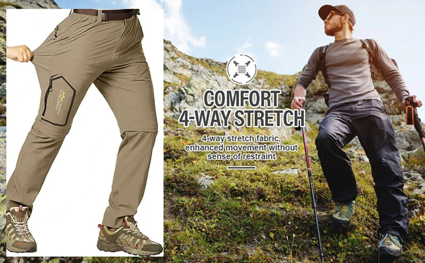 Description Picture 4 of itemSpring Hiking Tactical Pants Men Waterproof Detachable Fishing Wear Climbing Clothes Quick Dry Anti-UV Trousers