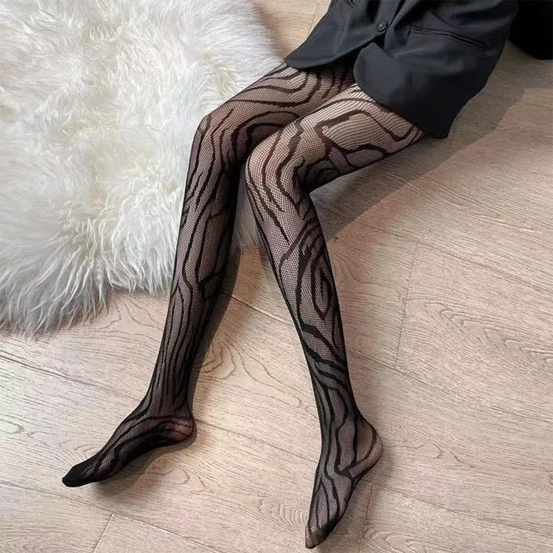 Description Picture 6 of itemNew Women's Sexy Patterned Fishnet Pantyhose Slim Legs Long Mesh Socks Fish Net Nylon Tights Ladies Transparent Body Stockings