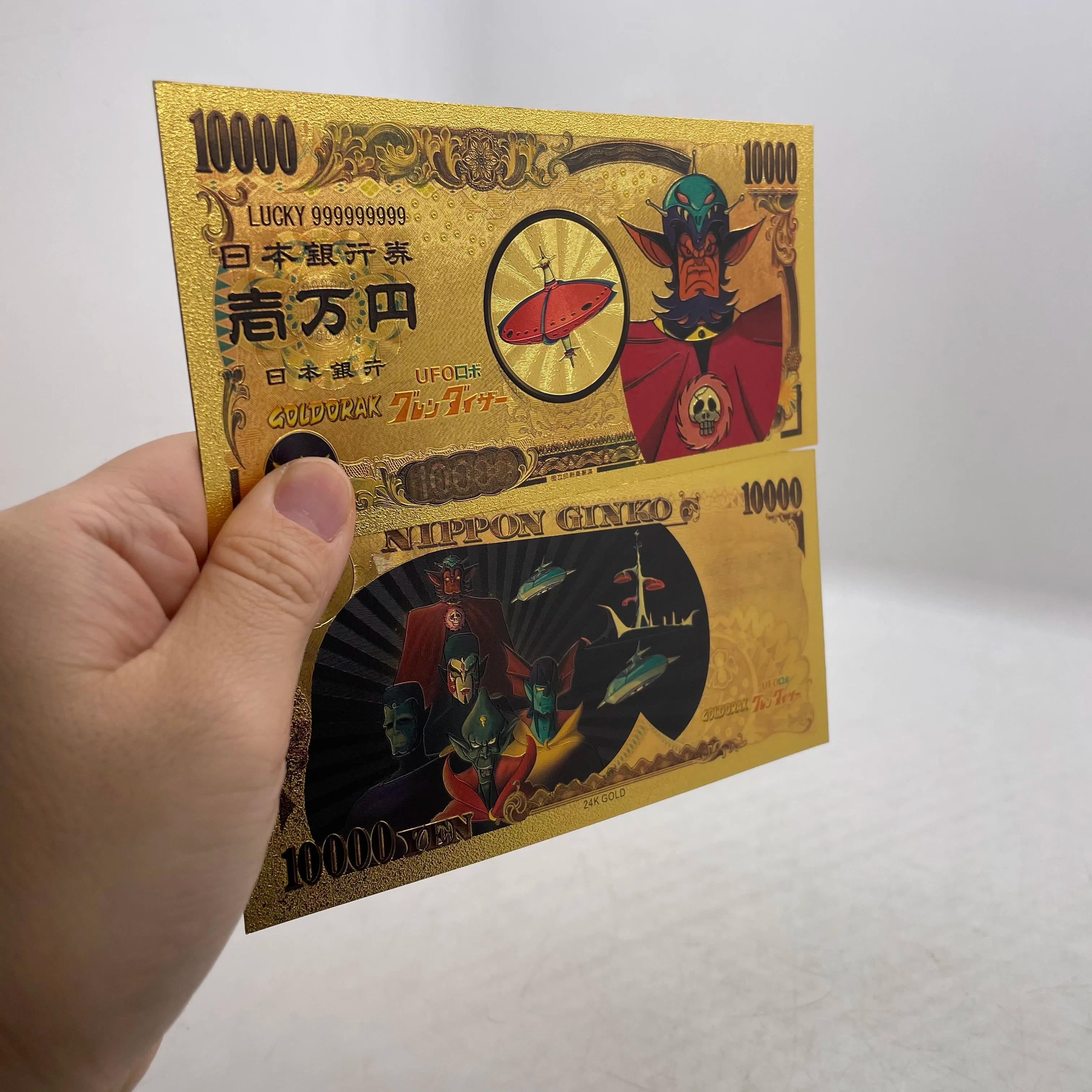 Description Picture 3 of item9 Designs UFO Robot Grendizer Goldorak Japanese Classic Anime Alcor Phenici Hikaru Great Vega Gold Banknotes Collection