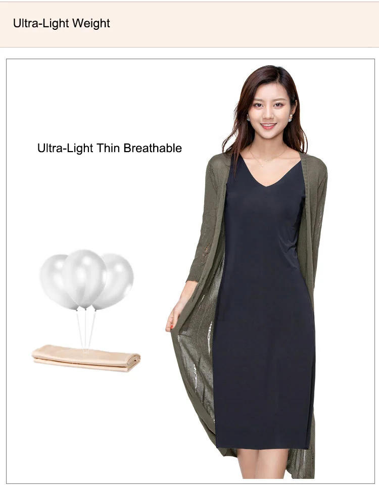 Description Picture 4 of itemSeamless Full Slips for Women Petticoat Underskirt Plus Size Sexy V Neck Sleeveless Ice Silk Ultra Thin Dresses Fasnion Ootd