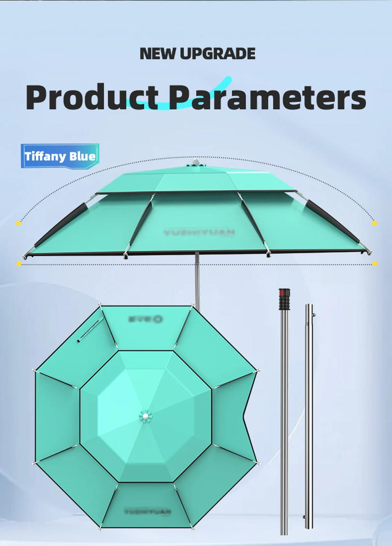 Description Picture 4 of itemYUZHIYUAN UPF 50+UV Protection Fishing Umbrella Folded Portable Travel Beach Umbrella Telescopic umbrellas with Sand Anchor Vent