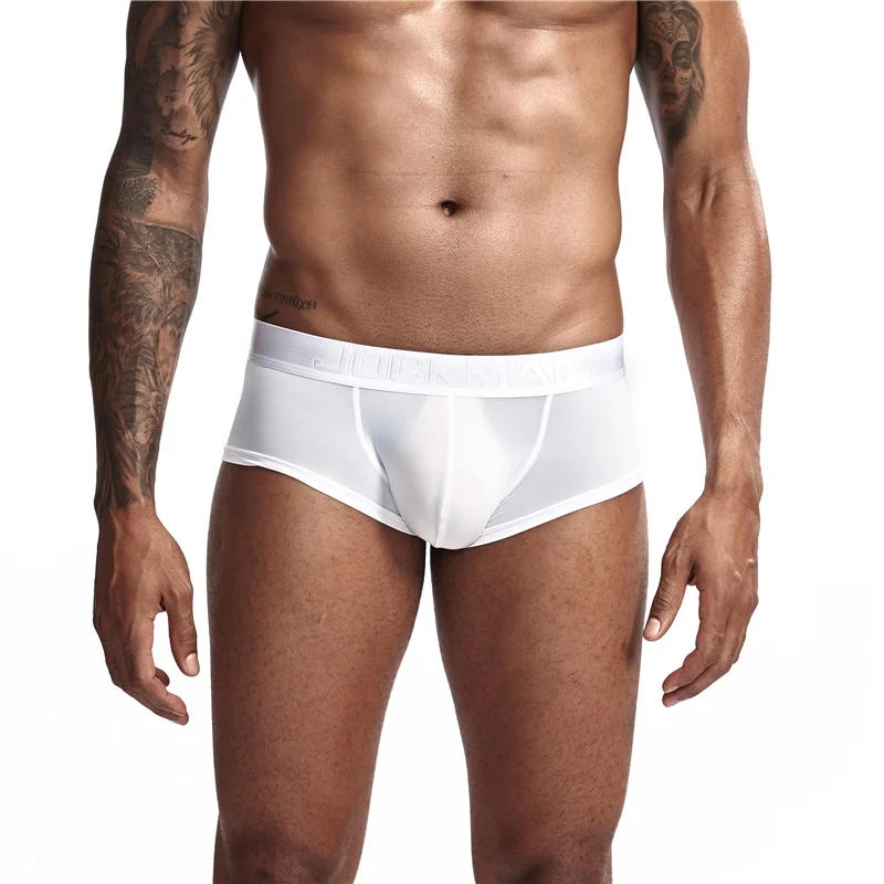 Description Picture 5 of itemSexy Ultra-thin Ice Silk Material Men's Underwear Fashion Solid Color Boxer Briefs Summer Cool and Breathable Male Trunks