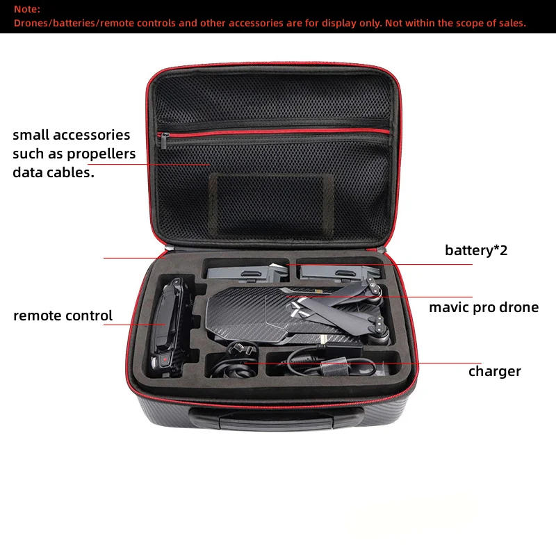 Description Picture 5 of itemPU Waterproof Bag Portable Case Remote Control Battery Charger Storage Handbag Shoulder Bag for DJI Mavic Pro 1 Drone