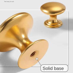 Solid Brass Furniture Handle Door Knobs Gold Single Hole Round Handles for Cabinet Kitchen Cupboard Drawer Pulls