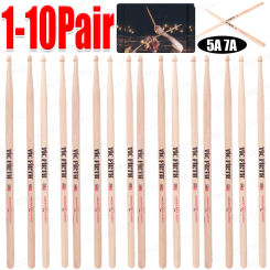 1-10pair Drumsticks 5A/7A Drum Sticks Consistent Weight and Pitch Mallets American Hickory Drumsticks for Acoustic/Electronic