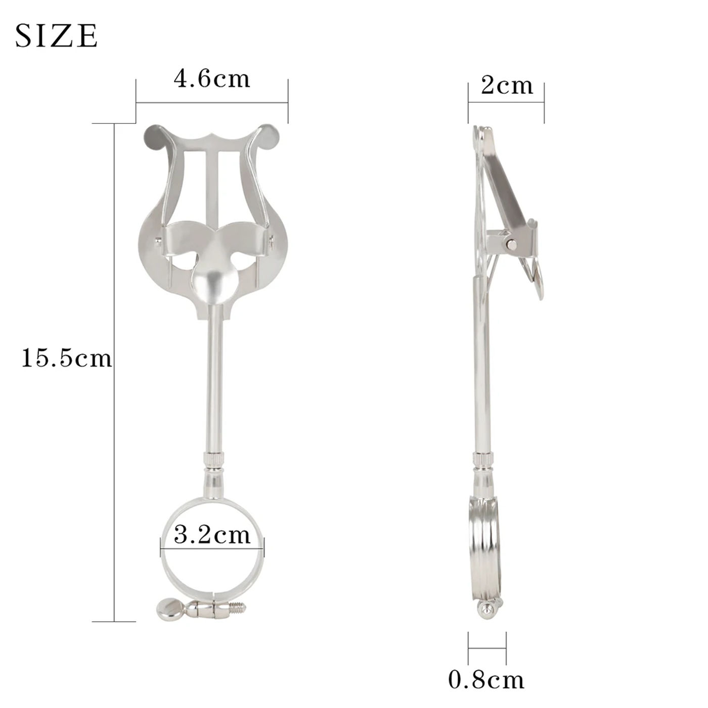 Description Picture 6 of itemBlackwinds Clarinet Sheet Music Stand Silver Portable Marching Music Stand Metal Stand Fixer Woodwind Instrument Accessories