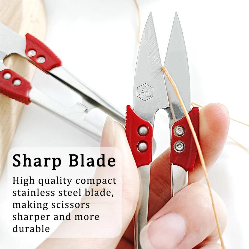 Description Picture 4 of item5/10/20pcs U Thread Scissors Stainless Steel Yarn Shears Cutting Sewing Scissors Cross Stitch Scissors Embroidery Shears Costura