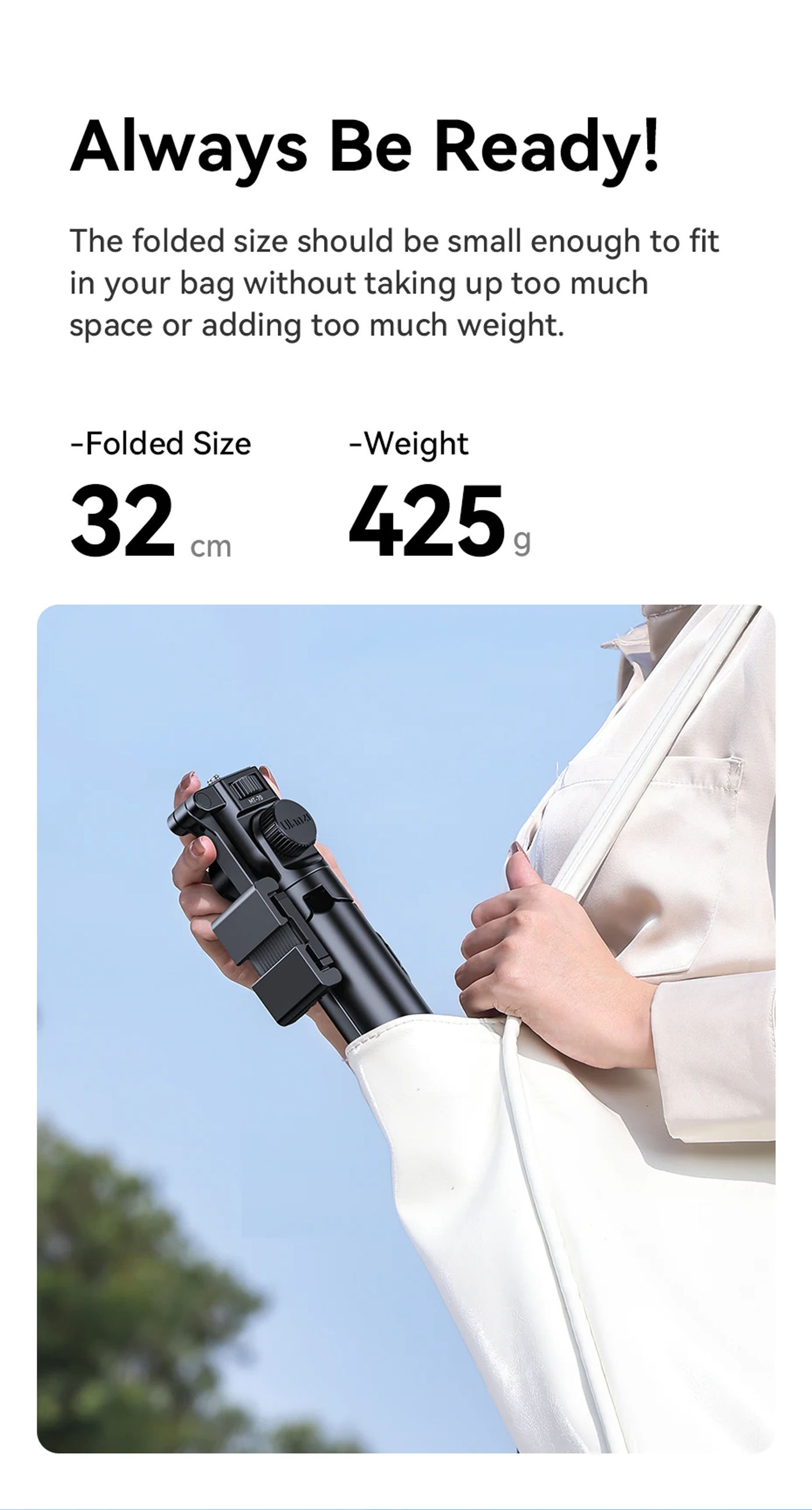 Description Picture 6 of itemUlanzi MT-70 Selfie Stick Tripod for phone photograph Livestreaming vlog with Remote Control 360° Rotation Portrait Landscape