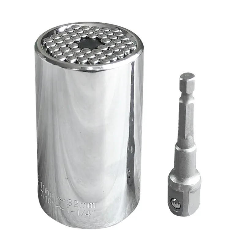 Description Picture 6 of itemUniversal Torque Sockets Set with 3/8 Rod Power Drill Ratchet Bushing Spanner Key Magic Multi Hand Tools 7-19mm Head Sleeve Kits